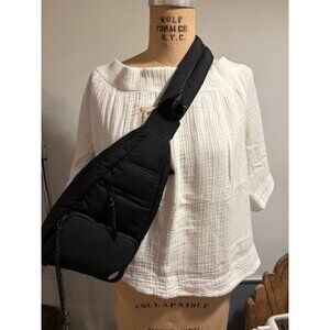 Free People Cross Body or Back Pack Bag in Black Nylon